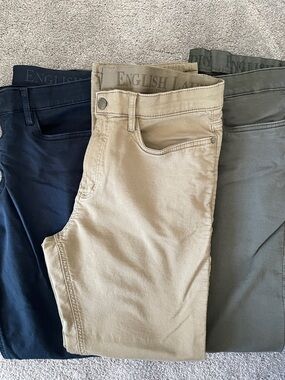 English Laundry Pants Trio in Navy, Pale Olive, Gray 34x32